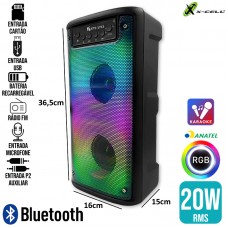 Caixa de Som Bluetooth 20W RGB KTS-1712 X-Cell - Preta